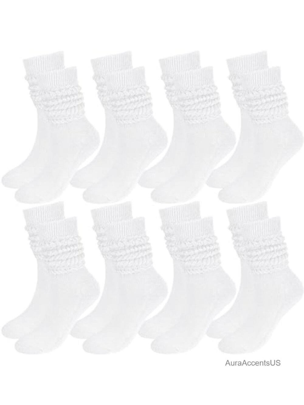 Women Slouch Socks Extra Long Knee High Boot Socks Polyester Spandex 8 Pairs